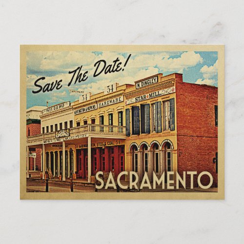 Sacramento Save The Date California Announcement Postcard