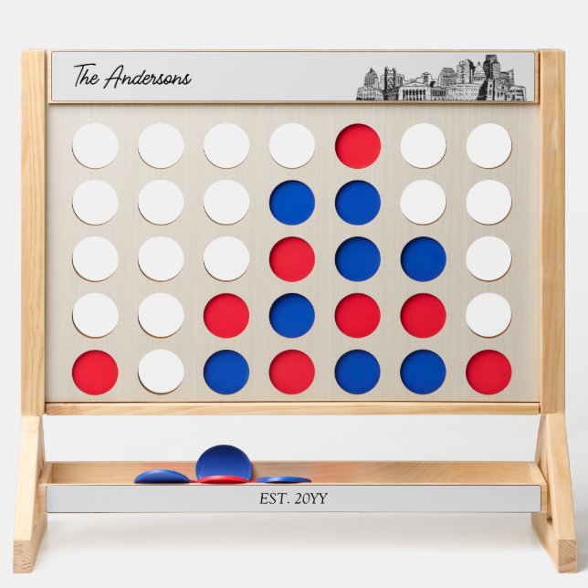 Sacramento Skyline Personalized Lawn Game Fast Four (Back)