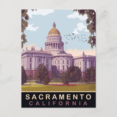 Sacramento State Capital California Travel Postcard