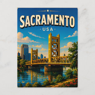 Sacramento Tower Bridge Travel Keepsake Postcard