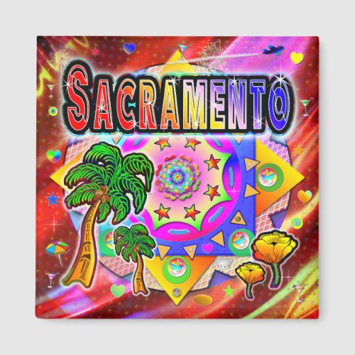 Sacramento Tropical Friends Magnet