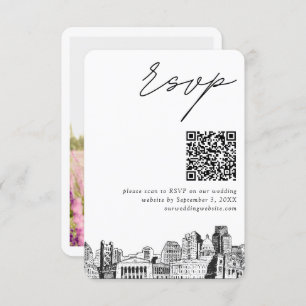 Sacramento Wedding RSVP QR Code Small Enclosure Card