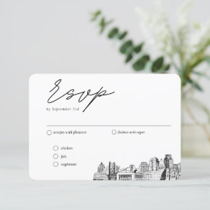 Sacramento Wedding Traditional RSVP Meal Options Enclosure Card