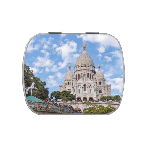 Sacre Coeur on Montmartre hill _ Paris France Candy Tin