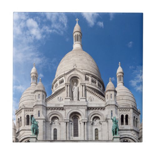 Sacre Coeur on Montmartre hill _ Paris France Ceramic Tile
