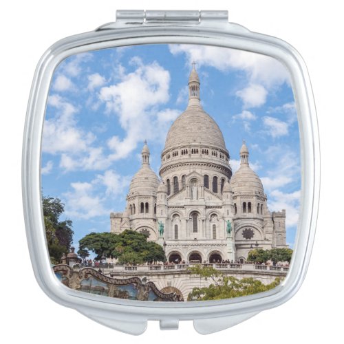 Sacre Coeur on Montmartre hill _ Paris France Compact Mirror
