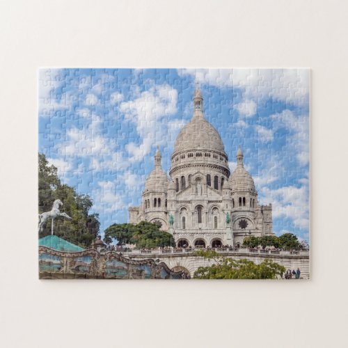 Sacre Coeur on Montmartre hill _ Paris France Jigsaw Puzzle