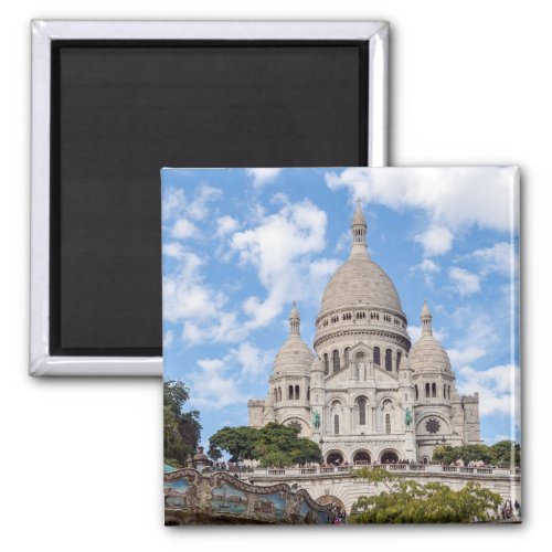 Sacre Coeur on Montmartre hill _ Paris France Magnet