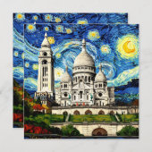 Sacre-Coeur Paris France Starry Night (Front/Back)