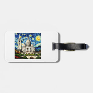 Sacre-Coeur Paris France Starry Night Luggage Tag