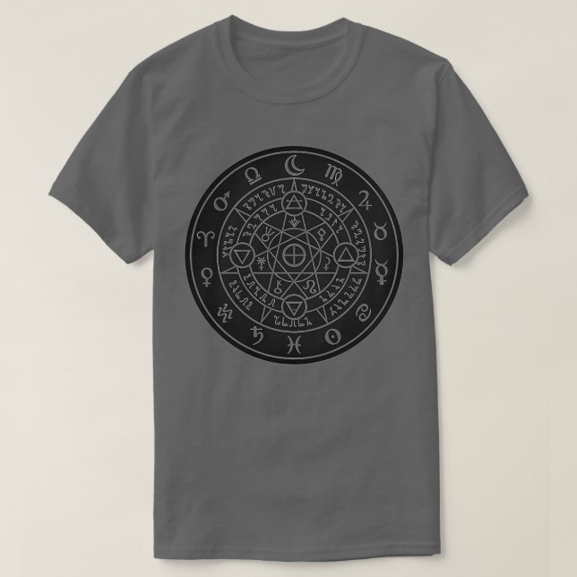 Sacred Alchemy Symbols Black Design T-Shirt (Design Front)