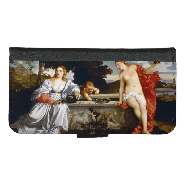 Sacred and Profane Love, Tiziano Vecelli, 1515 iPhone Wallet Case (Front (Horizontal))