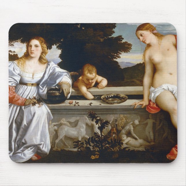 Sacred and Profane Love, Tiziano Vecelli, 1515 Mouse Pad (Front)