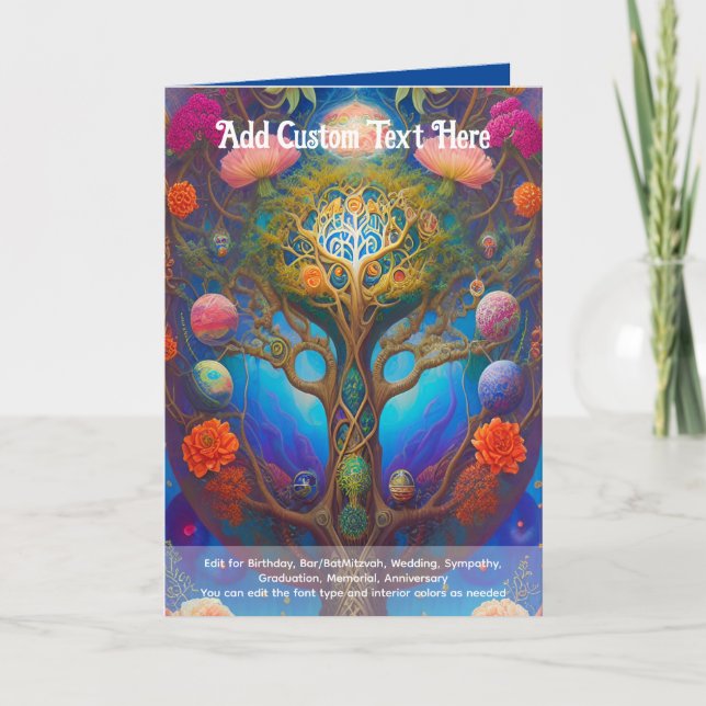 Sacred Art Mystical Tree of Life Spiritual Dreamer Card (Front)