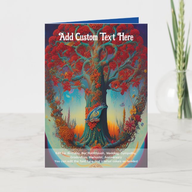 Sacred Art Mystical Tree of Life Spiritual Dreamer Card (Front)