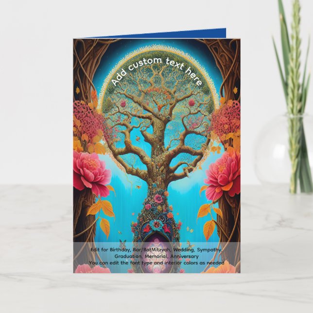 Sacred Art Mystical Tree of Life Spiritual Dreamer Card (Front)