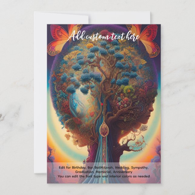 Sacred Art Mystical Tree of Life Spiritual Dreamer Invitation (Front)