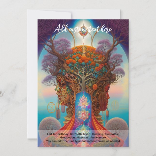 Sacred Art Mystical Tree of Life Spiritual Dreamer Invitation (Front)