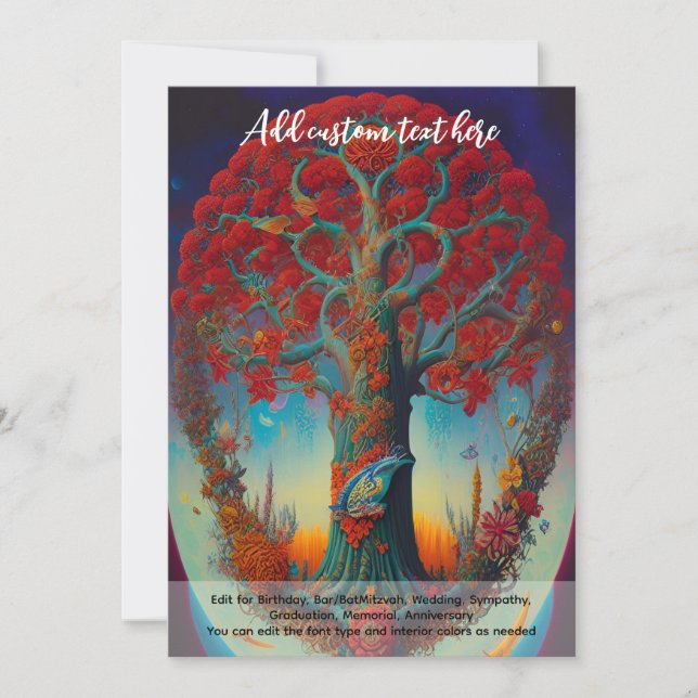 Sacred Art Mystical Tree of Life Spiritual Dreamer Invitation (Front)