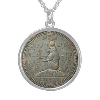 Sacred Atun-Ape Amulet – Egyptian Sun Baboon Sterling Silver Necklace
