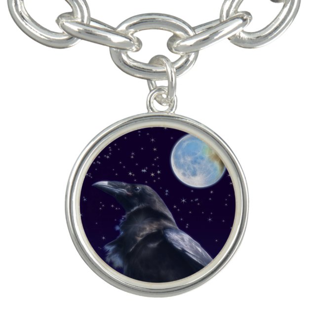 Sacred Black Raven & Moon Jewellery Design 2 Bracelet (Design)