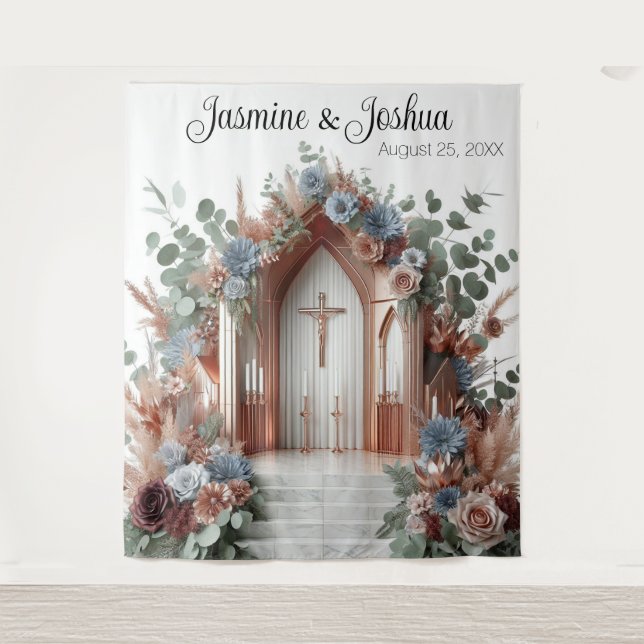 Sacred Bloom: A Moment of Grace Wedding Backdrop (Front)