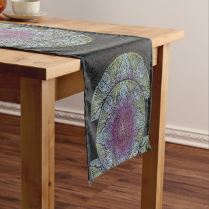 Sacred Bloom Mandala Short Table Runner