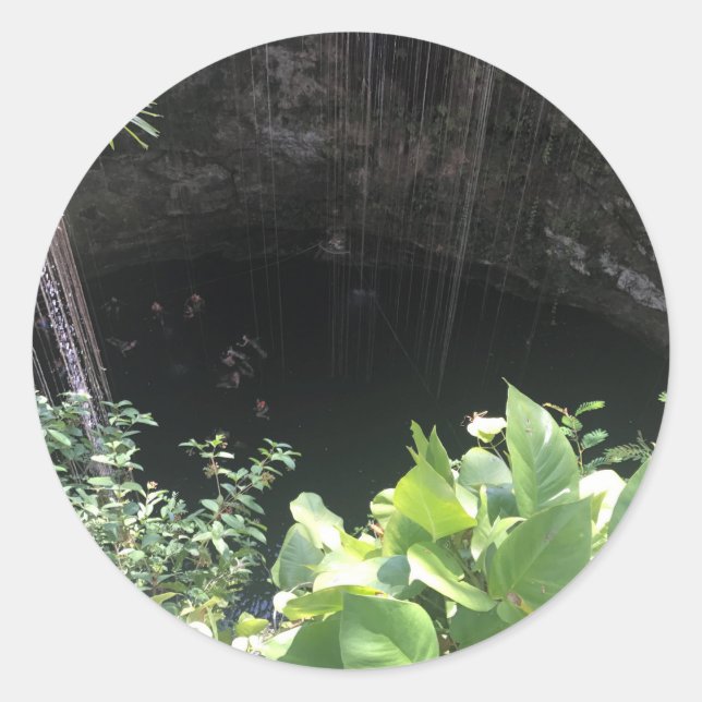 Sacred Blue Cenote, Ik Kil, Mexico #3 Stickers (Front)