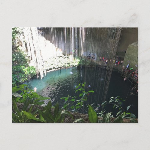 Sacred Blue Cenote Ik Kil Mexico Postcard