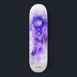 *~* Sacred Boho Tribal Shamanic Dream Catcher Skateboard<br><div class="desc">* Western BOHO American Watercolor Abstract Dream Catcher Journey with lovely Feathers as a Shamanic symbol for a Native American Spiritual Healer or BOHEMIAM design. * . *** The colors are mostly deep Amethyst PURPLE on WHITE. This spirit based esoteric popular boho creative abstract modern dreamcatcher and feathers design will...</div>