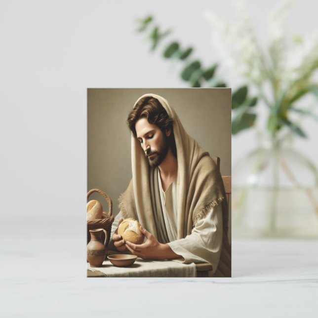 Sacred Bread: Jesus’ Loving Gesture Postcard (Standing Front)