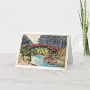 Sacred Bridge, Hiroshi Yoshida, Woodcut Card