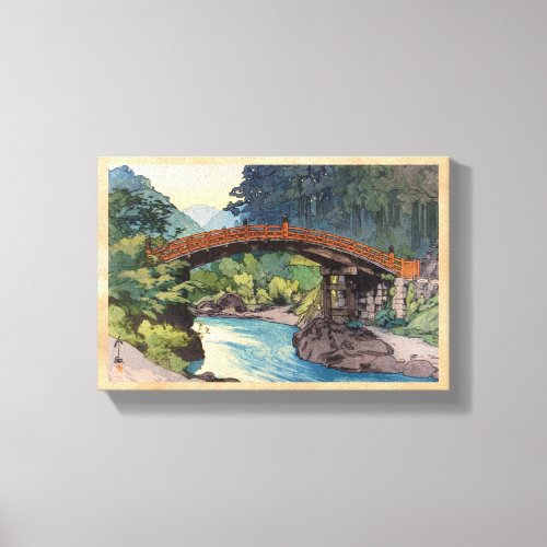 Sacred Bridge in Nikko Hiroshi Yoshida hanga art Canvas Print