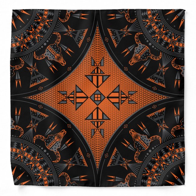Sacred Buffalo (Orange) Bandana (Front)