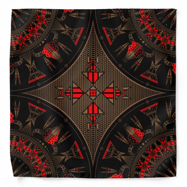 Sacred Buffalo (Red) Bandana (Front)