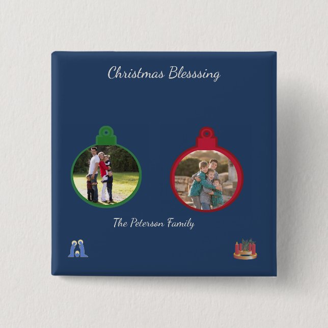 Sacred Candlelight Nativity Blessing Button (Front)