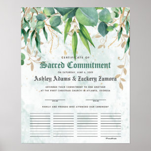 Sacred Commitment Guest Book Wedding Certificate