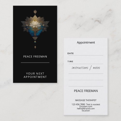 SACRED CONVERGENCE | ALCHEMICAL LOTUS SYMBOL BUSINESS CARD