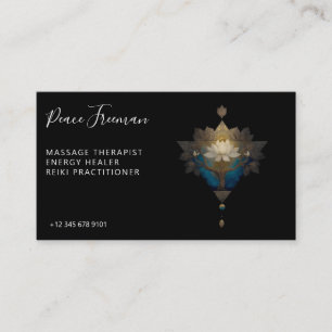 SACRED CONVERGENCE ALCHEMICAL LOTUS SYMBOL BUSINESS CARD