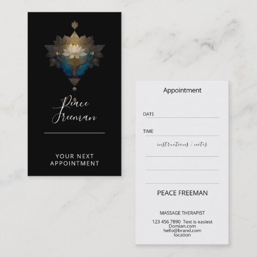 SACRED CONVERGENCE | ALCHEMICAL LOTUS SYMBOL BUSINESS CARD