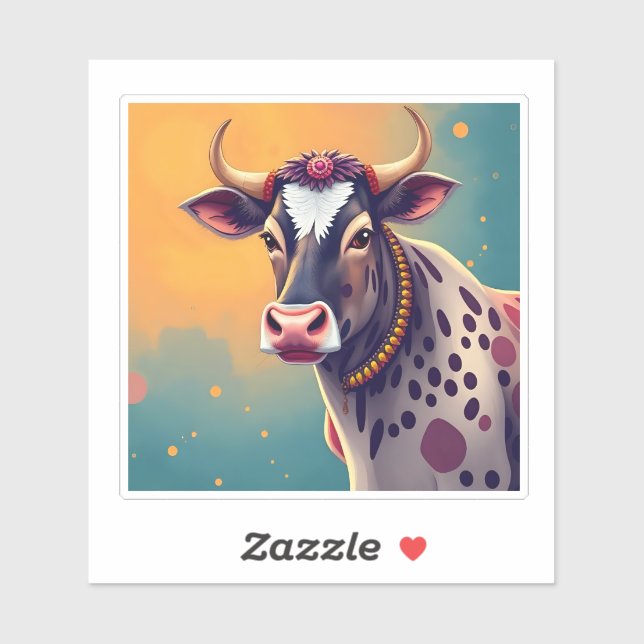 Sacred Cow Diwali Art  Sticker (Sheet)