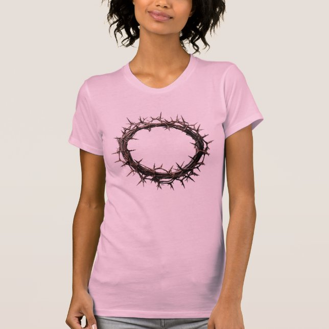 Sacred Crown of Thorns Symbol of Faith T-shirt (Front)