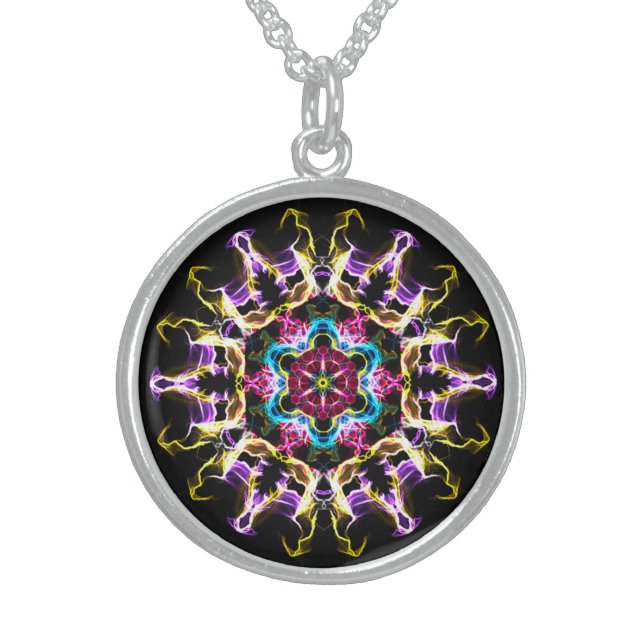 Sacred Divinity Energy Physical Healing Talisman Sterling Silver Necklace (Front)
