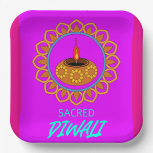sacred diwali paper plates