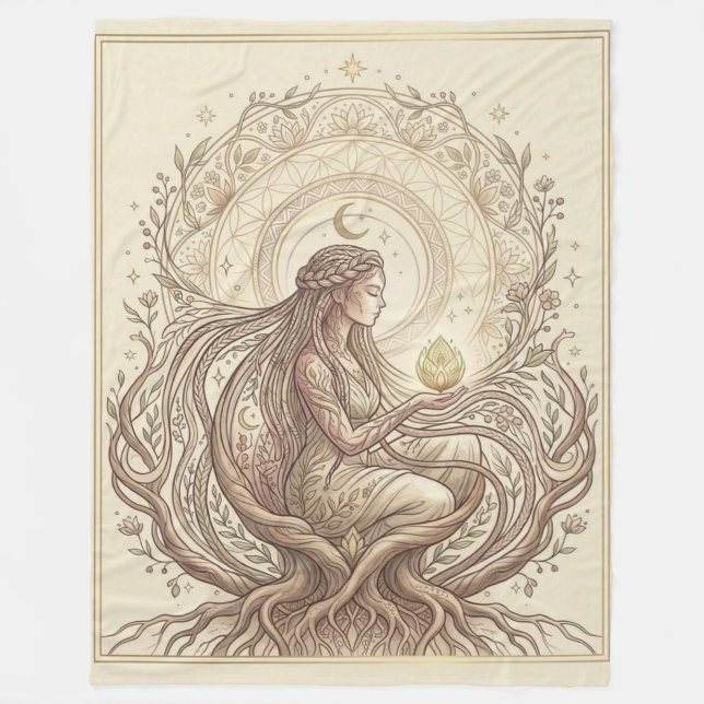 Sacred Earth Mother Fleece Blanket (Front)