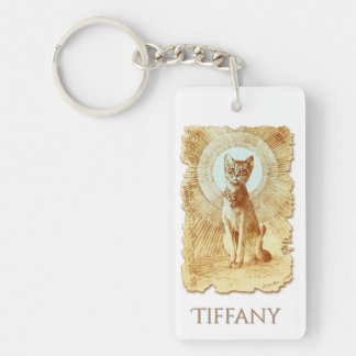Sacred Egyptian Royal Cat Personalized  Keychain
