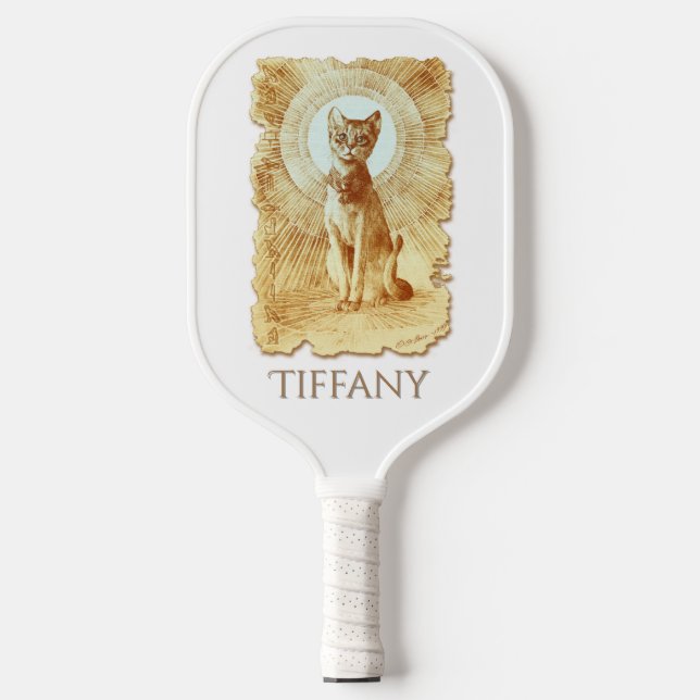 Sacred Egyptian Royal Cat Personalized Pickleball Paddle (Front)