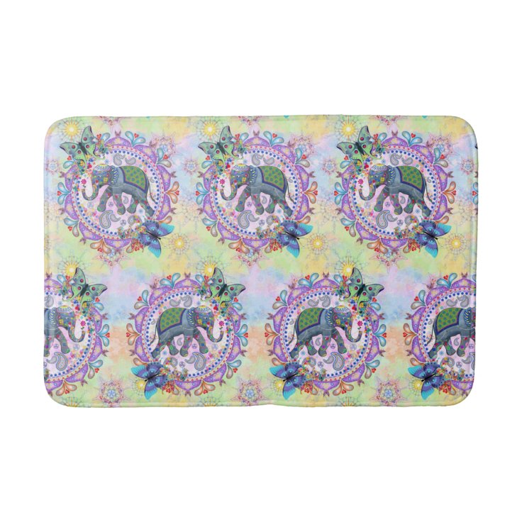 Sacred Elephant Bath Mat | Zazzle