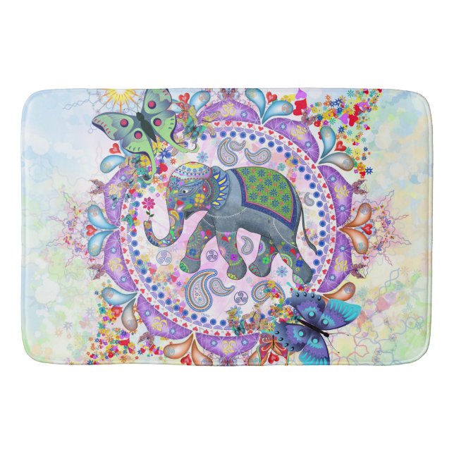Sacred Elephant Bathroom Mat (Front)