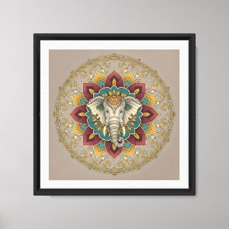 Sacred Elephant Mandala Wall Art